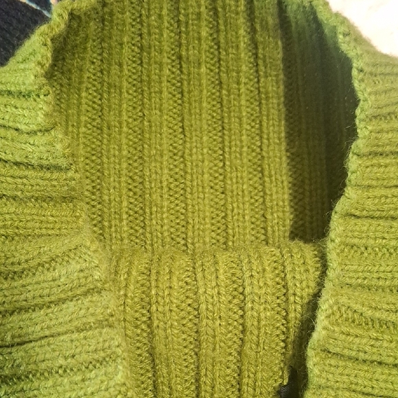 Green Ribbed Women's Mocneck Sweater Sz XS/SM - Picture 7 of 10